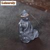Yixing Zisha Black Clay Wukong Buddha Sculpture Tea Pet Creative Lucky Model Tea Figurine Play Toys Tea Statue Ornaments Gift