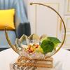 Large Capacity Flower Basket Shape Fruit Plates Metal Frame Dried Fruit Plate  Coffee Table