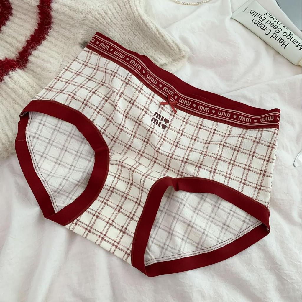 Lucky Girl Soft Hip-Wrapping Women's Underwear - Smooth, Skin-Friendly Ankara Red Triangle Panties