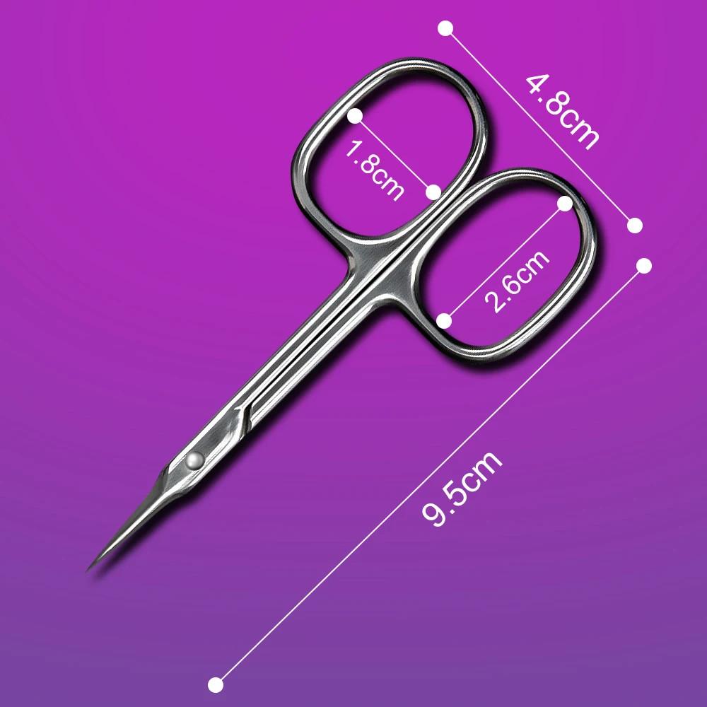 Russian Curved Tip Manicure Cuticle Scissors Professional Stainless Steel Nail Cartilage Scissors Cutter Nail Cuticle Nippers