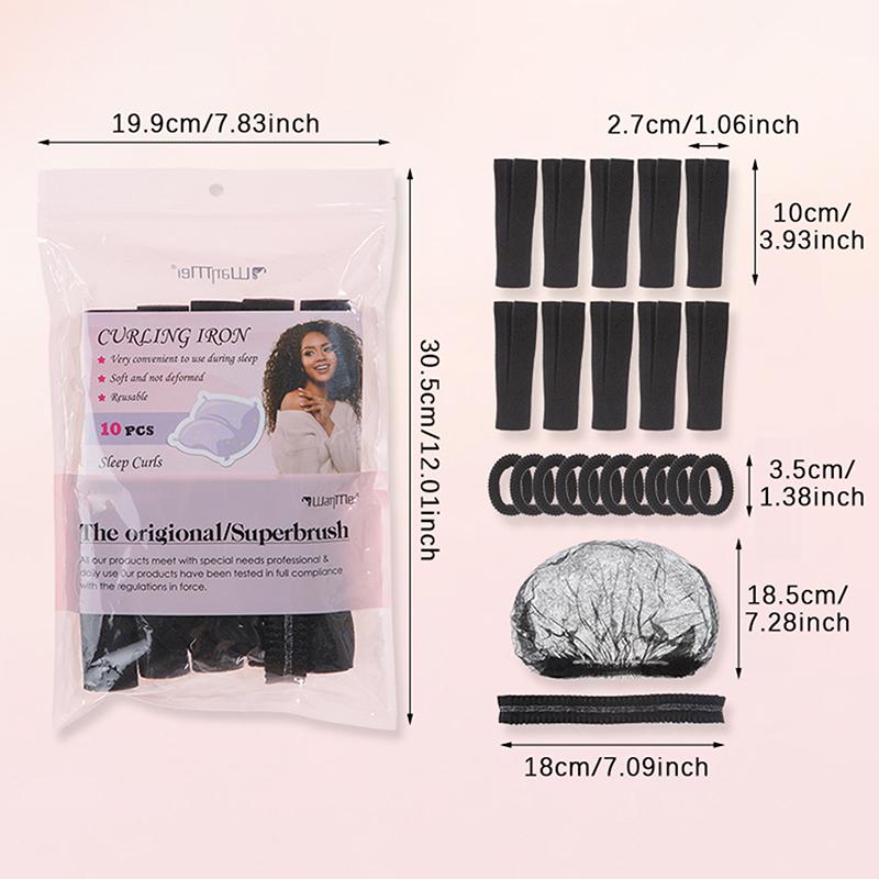 21Pcs Sponge Sleep Hair Curlers With Cap Disposable Elastic Mesh Hairnet Portable Hair Band Roller Beauty Accessories Set