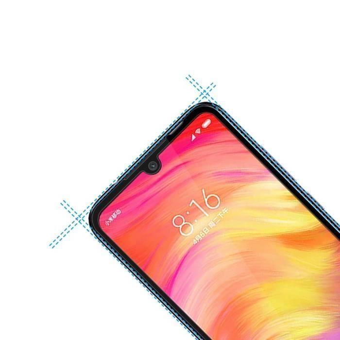 Film de protection - Phonillico® - Xiaomi REDMI NOTE 7 - Pack de 3 - Verre trempé - Bord noir