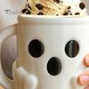 Creative Birthday Surprise Gift Halloween Ghost Ice Cream Pint Holder, Dual Spoon Slot And Theme Drinkware Handle Design Durable PLA Leak-Proof