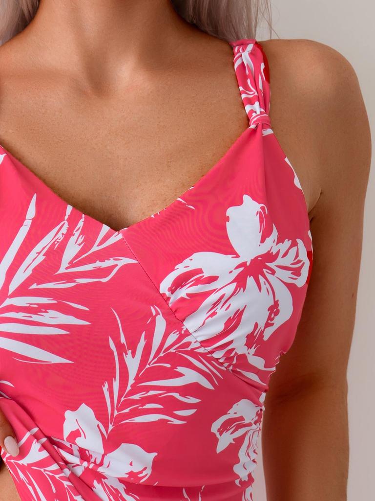 Damen Spaghetti-Träger Sexy Bedrucktes Tankini-Set