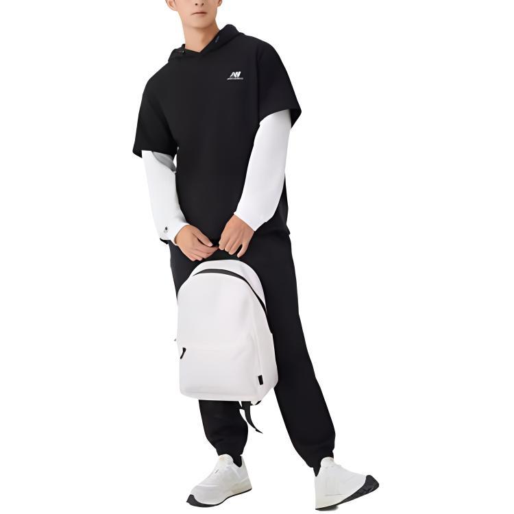 New Balance Logo Hoodie Asia Sizing 'Black White' Unisex 5CC39543-BK