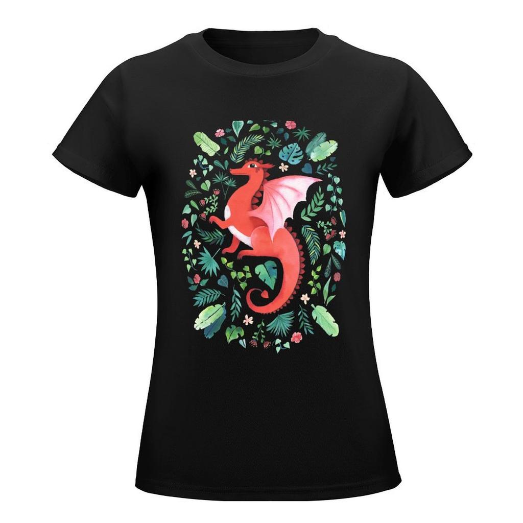 Tropical Dragon T-Shirt Vintage Clothes Anime Clothes Kawaii Clothes Oversized Graphic T-Shirts For Women