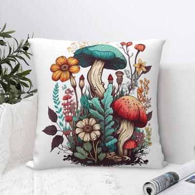 Cute Cottagecore Floral Mushroom Aesthetic Girls Graphic Pillowcase Cushion Cover Decorative Throw Pillow Case Cover Bedroom