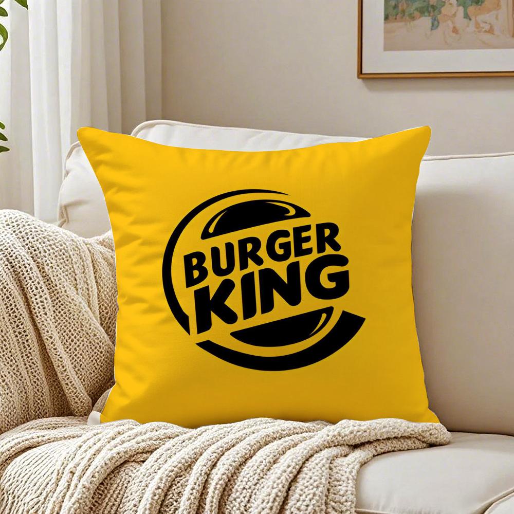 Popular FastFood Brand BBurger KKing Cushion Cover Pillowcase Antidustmite Living Room Sofa Decor Cushion Room
