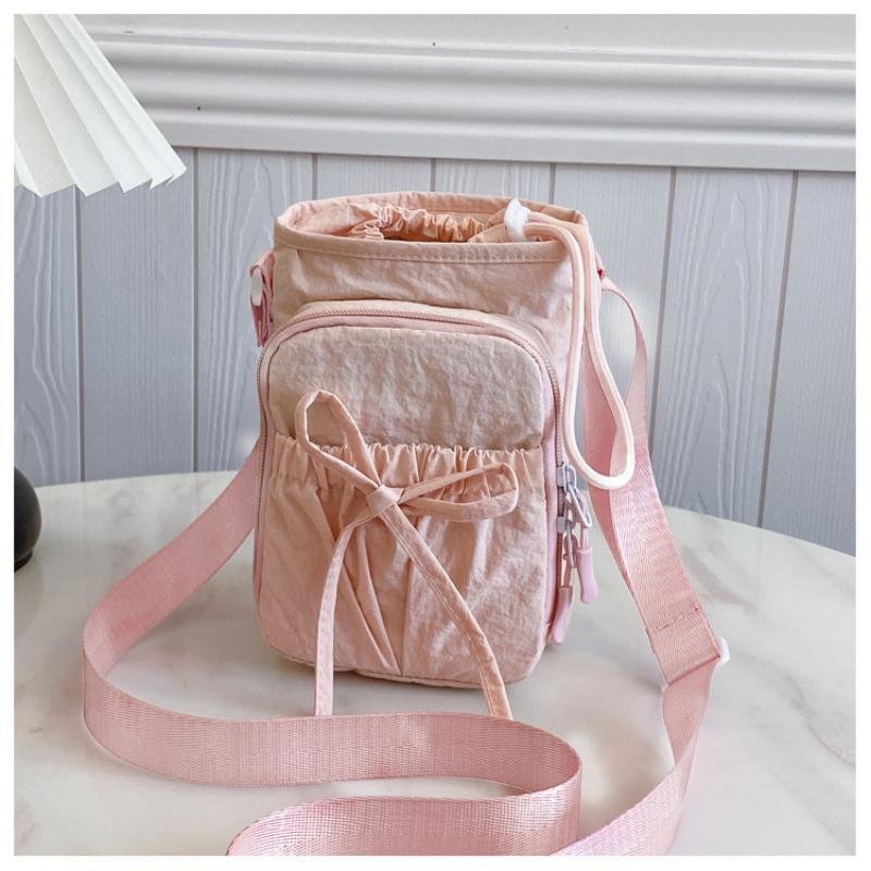 Bowknot Water Bottle Storage Bag Drawstring Waterproof Sport Shoulder Bag Portable With Strap Phone Pouch Cup Accessories