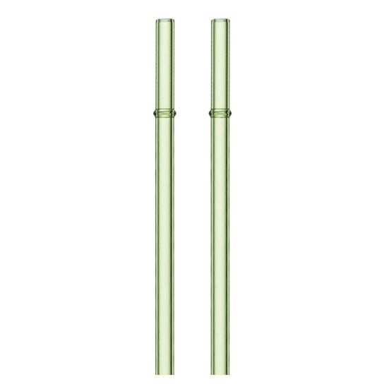 2Pcs Glass Straws Set Reusable Heat-Resistant Drinking Straws Eco-Friendly Alternative to Plastic Straws for Hot Cold Drinks