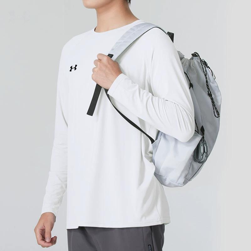 Under Armour Solid Color Quick-Dry Breathable Long Sleeve T-Shirt Unisex Tops White 24600601-100