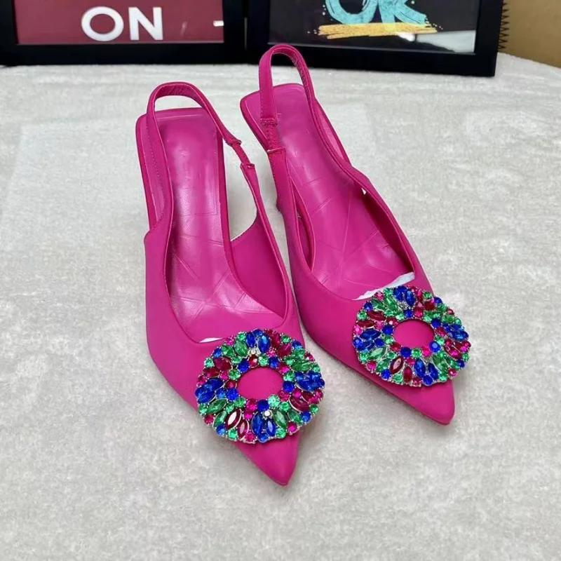 fashion New Luxury Women Summer Sandals Big Size 42 Sexy Pumps High Heels Stiletto Pointed Wedding Party Brand Fashion Shoes for Lady