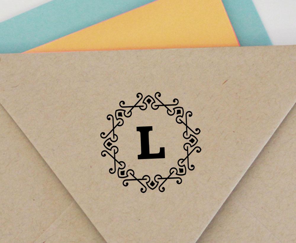 Printtoo Alphabet L Monogram Octagon Celtic Swirl Frame Self Inking Rubber Stamp Office