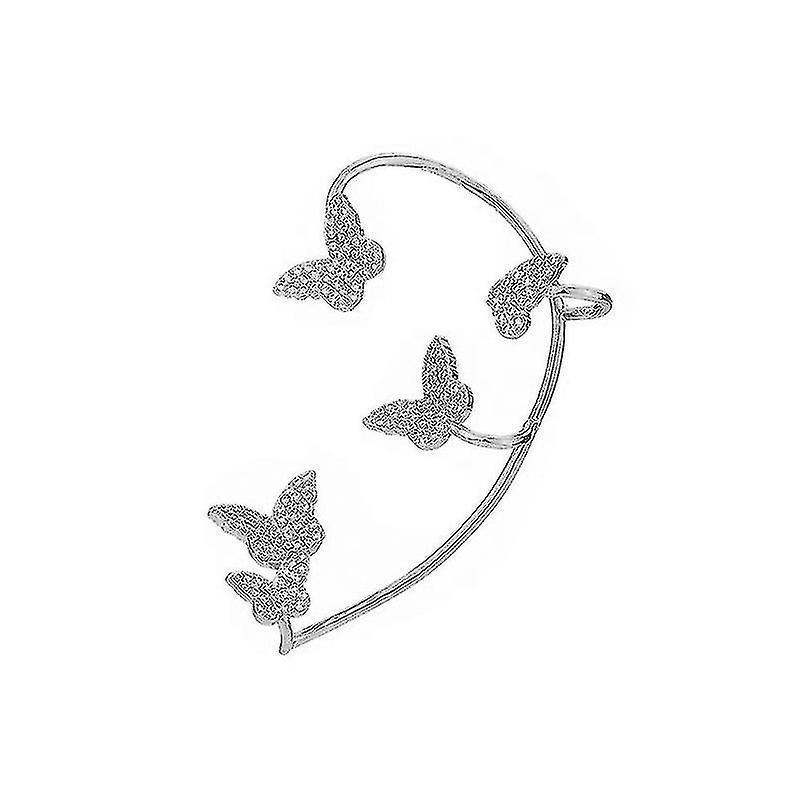 Single Fairy Temperament Diamond-studded Butterfly Earhooks/ Exquisite Geometry