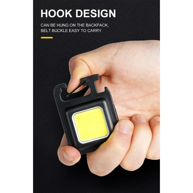 Super Bright MINI COB Keychain Flashlight Charging Lamp Camping Lights with Magnet 4 Lighting Modes for Camping Home