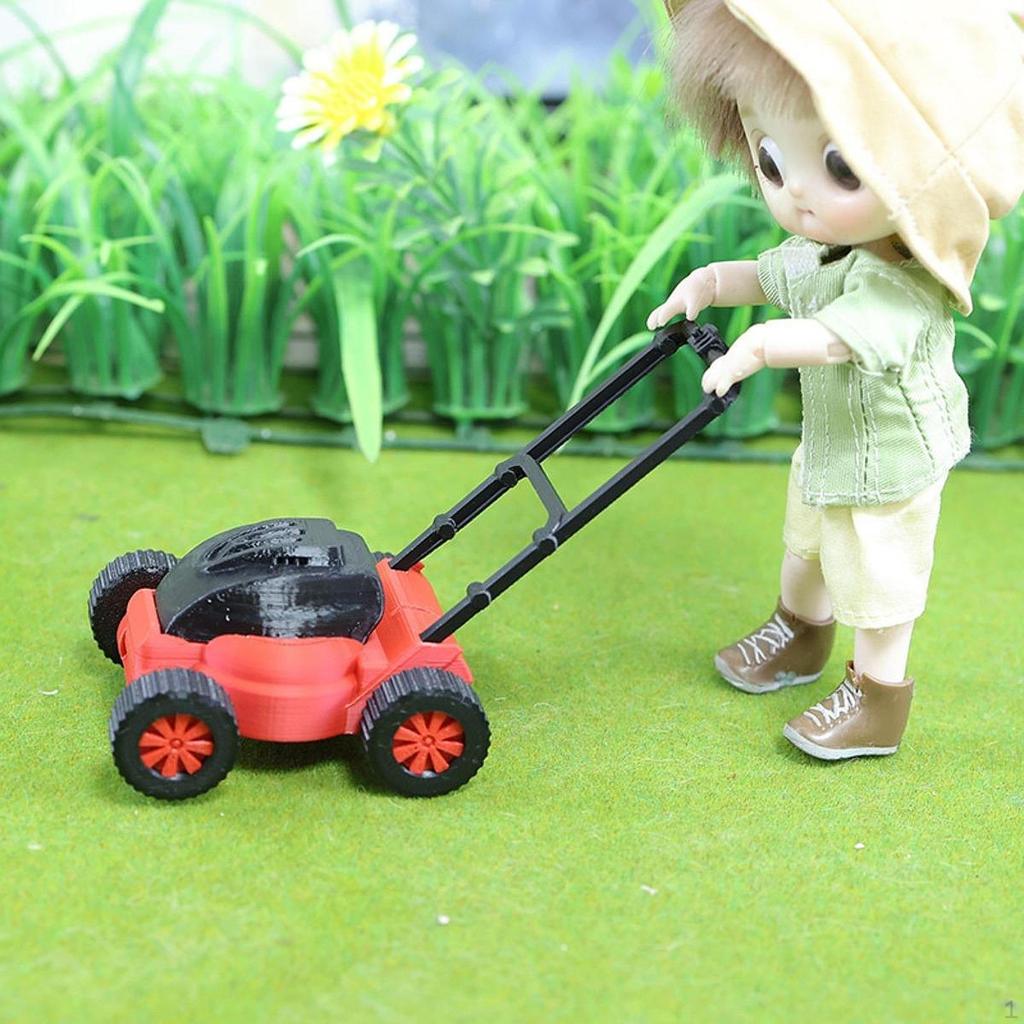 Doll House Decor Lawn Mower Model Compact Ornament Dollhouse Decoration for Gift Micro Landscape