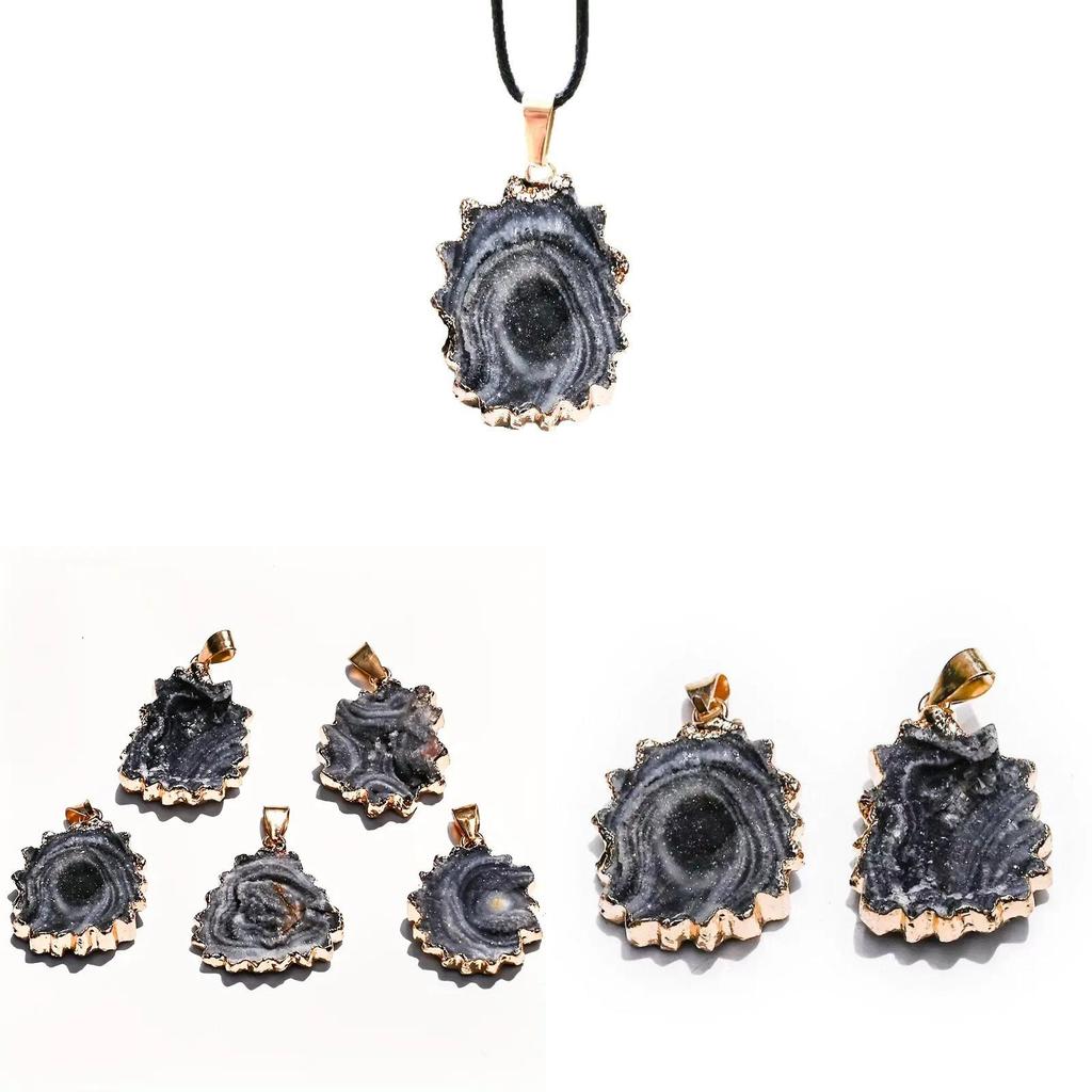 Natural Crystal Agate Sunflower Pendant With Galaxy Pattern For Jewelry Enthusiasts