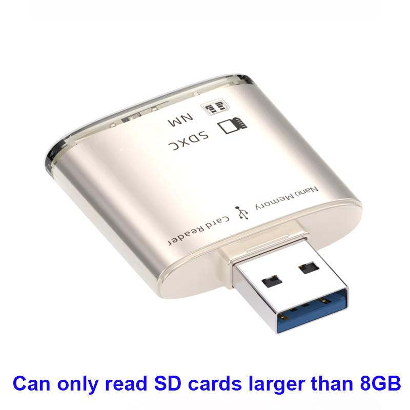 8GB-128GB SD SDXC USB 3.0 Card Reader for Huawei NM Nano Memory Card Write Adapter Laptop PC Quality Memory Extend USB Converter