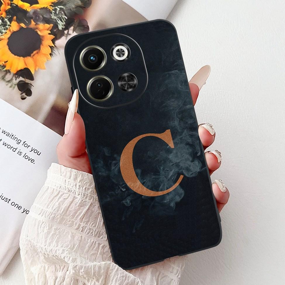 For Tecno Spark 30 5G KL8 Case Fashion Flowers Crown Luxury A-Z Letters Silicone Shockproof Cover For Techno Spark 30 5G Funda