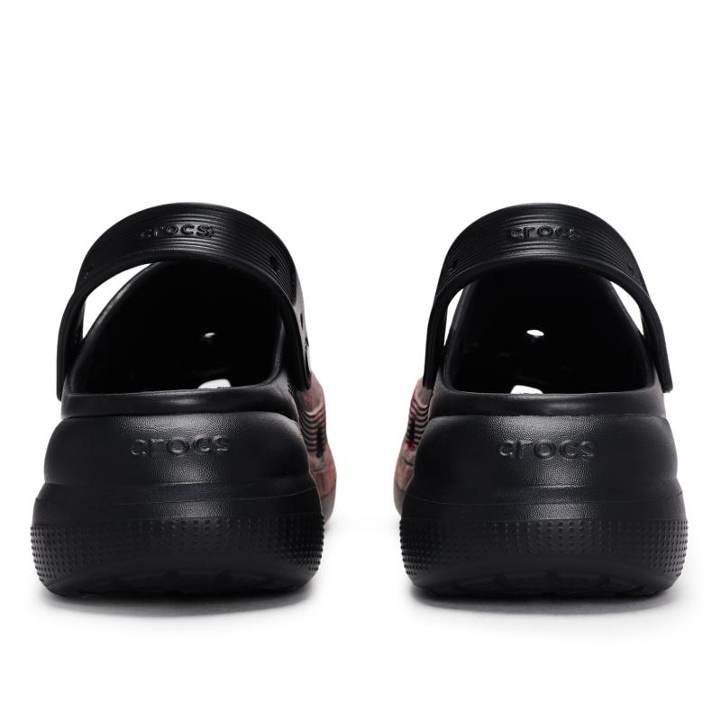 Crocs Classic Clog 811 Made Escape from the Scene Special Shoe Box Fluid Ink Splash Hole Shoes Unisex Style Black and Red