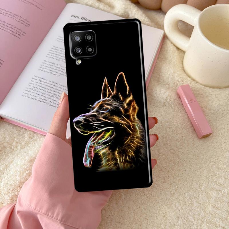 Tegneserie Schæferhund Deksel For Samsung Galaxy A54 A34 A14 A13 A12 A22 A32 A52 A72 A51 A71 A53 A52S Bakdeksel