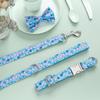 Engravable Rose Gold Mermaid Dog Collar & Leash Set with Bowtie