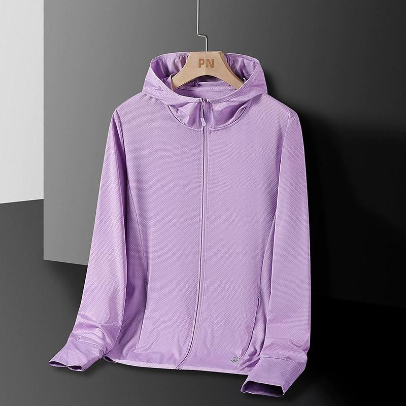 Men's & Women's Summer Running Jacket - Lightweight Sun Protective Coat, Hooded Sports Windbreaker, Breathable Quick-Dry Fitn