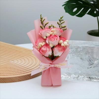 7 Heads Artificial Flower Bouquet Realistic Details Table Centerpieces Soap Flower Bouquet Flower Arrangement Mini Bouquet