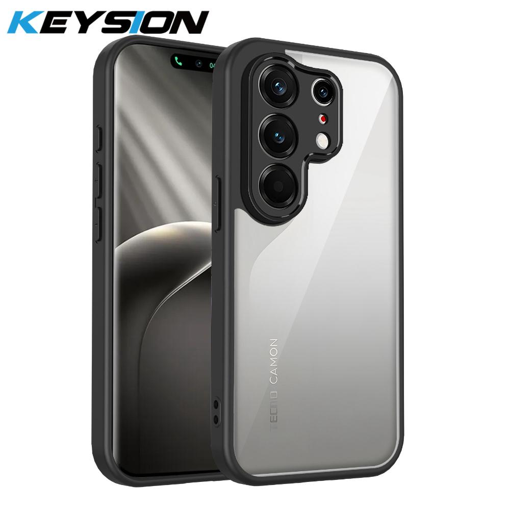 

Прозорий чохол KEYSION для TECNO Camon 50 Ultra 5G Силікон+ПК HD Прозорий Ударостійкий чохол для телефону для CAMON 50 50 Pro 4G 5G for Camon 50 Ultra 5G чорний