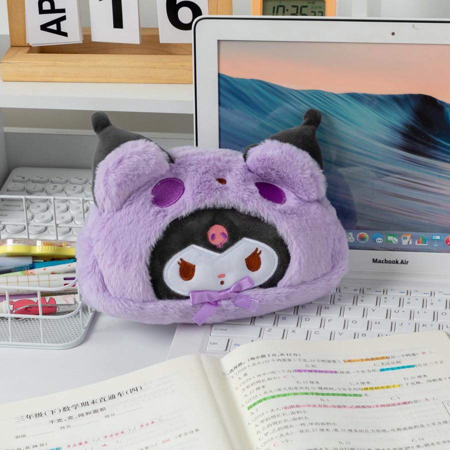Sanrio Plüsch Cartoon Federmäppchen für Mädchen Mit Weichem Stoff Aufbewahrungs-Organizer
