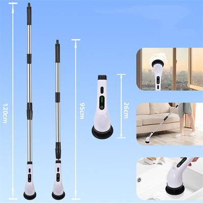 Electric Spin Scrubber Cordless Bath Tub Power Scrubber with 8 Replaceable Drill Brush Heads Shower Cleaning Brush with Adjustable Handle for Bathroom