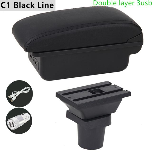Armrest Arm Rest For Toyota Yaris Vitz Hatchback 1998-2011 Centre Console Storage Box with USB LED 1999 2000 2001 2002 2003 2004