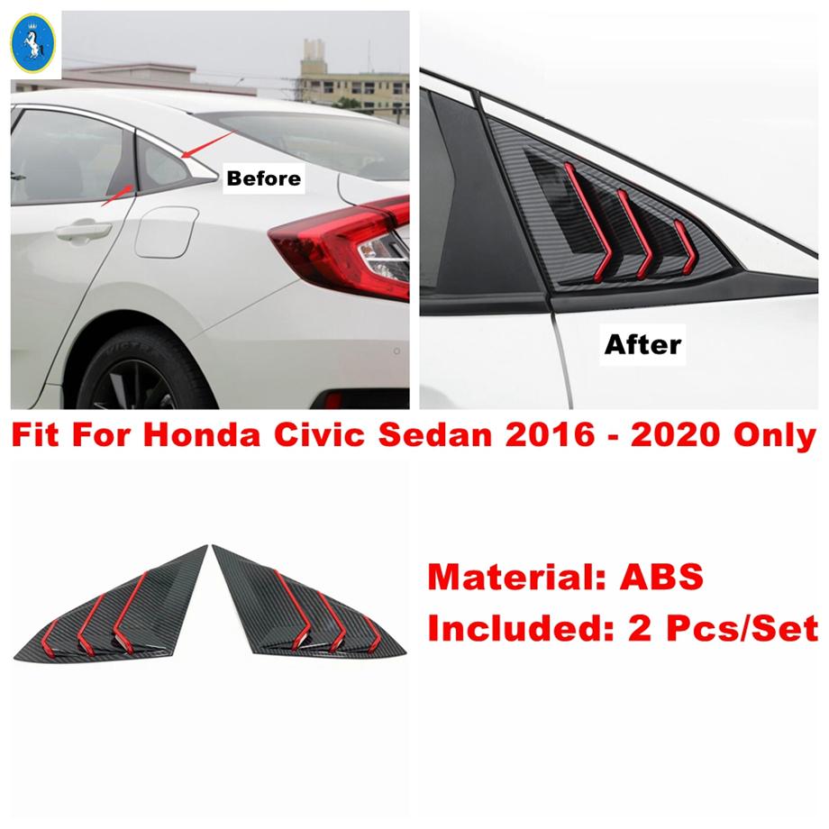 Auto Heckscheibenlamellen Jalousie Seitenlüftung Dekopaneel Abdeckung Zierleiste ABS Zubehör für Honda Civic Hatchback Limousine 2016 -
