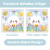 Festive Easter Static Cling Stickers - Cute Rabbit, Dwarf, and Colored Eggs for Glass Decorations
