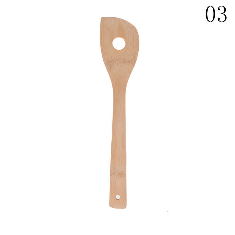 Bambu Ahşap Mutfak Aletleri Kaşık Spatula Ahşap Pişirme Karıştırma Gereçleri Aletler