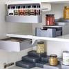 1pc Plastic Seasoning Bottle Storage Rack Punch-free Adjustable Seasoning Box Salt Sugar Seasoning Jar Set Kitchen Organizer
