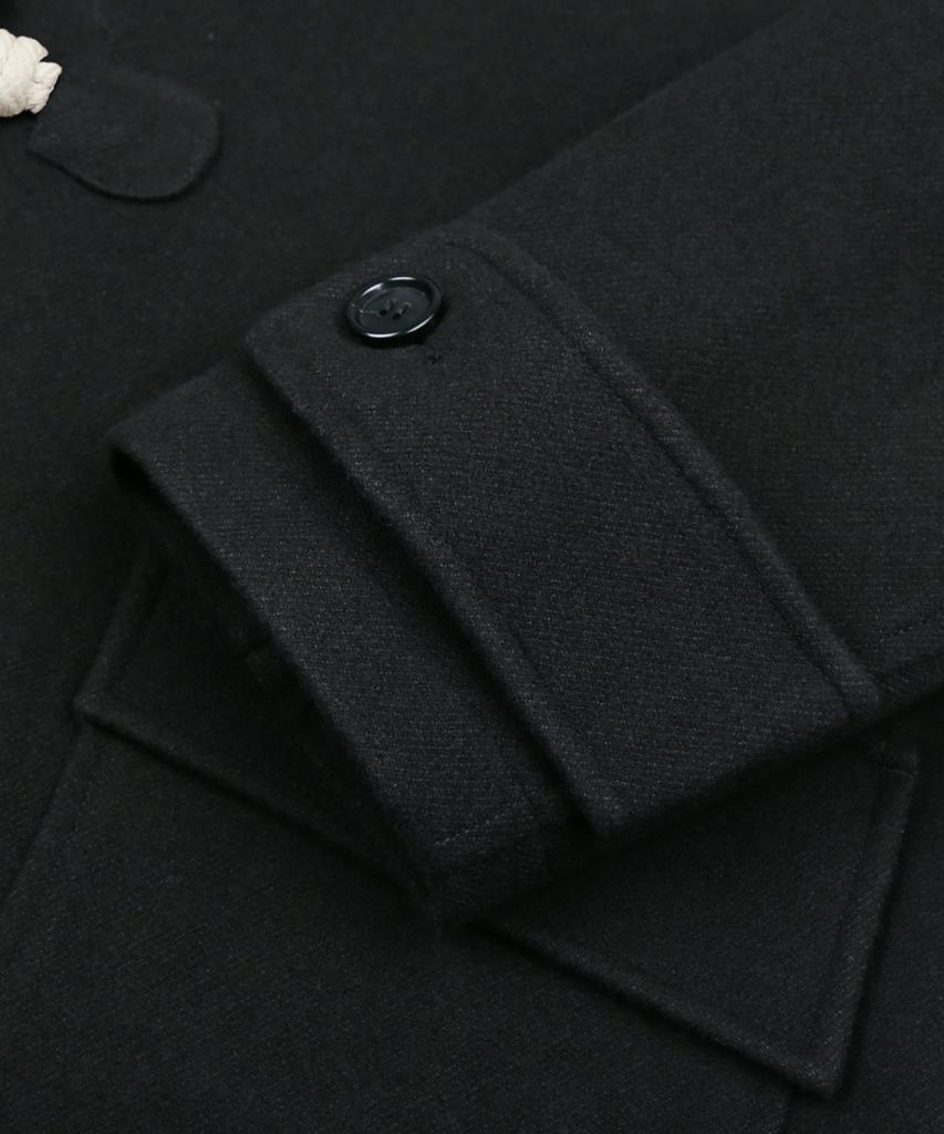 Trillion Unisex Balmacaan Duffle Short Coat (Black)
