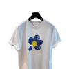 Korean Retro Floral Print Cotton Round Neck Women's Loose T-Shirt