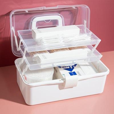 Transparante Plastic Medische Doos Draagbare Huishoudelijke Meerlaagse Opbergdoos Multifunctionele doos