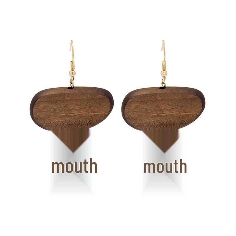 

2023 Европейские и американские ретро геометрические деревянные серьги-капли - Полые в богемном стиле для женщин