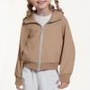 Children's Fashion Solid Color Long Sleeved Hooded Sweatshirt, Girls' Hoodie Jacket