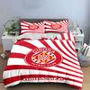 Girona FC Red Striped Bedding Set Bedding Duvet Cover Set Duvet Cover Pillowcases  (1 * Duvet Cover 2 * Pillowcases, without duvet insert)