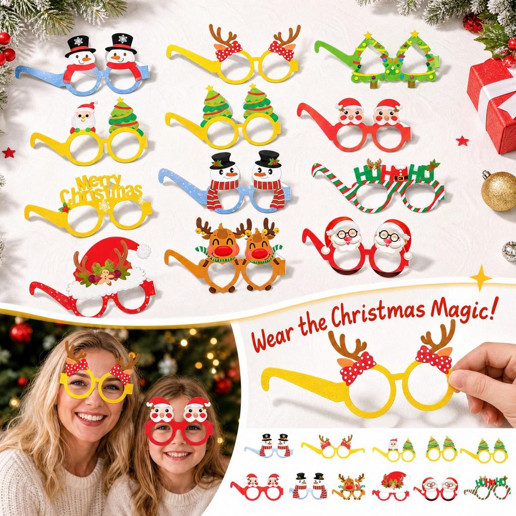 Snowman and Christmas Tree Glasses for Holiday Party Favors