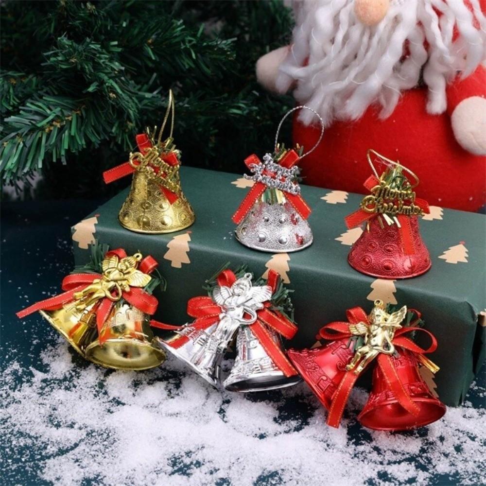 4/2Pcs Merry Christmas Christmas Bells Colorful New Year Pendant Festival Party Celebration