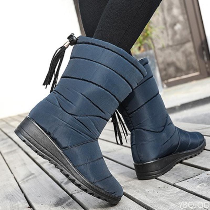 Fashion Winter Boots for Women Warm Waterproof Winter Boots Mid Calf Simple comfortable versatile casual Women's Boots