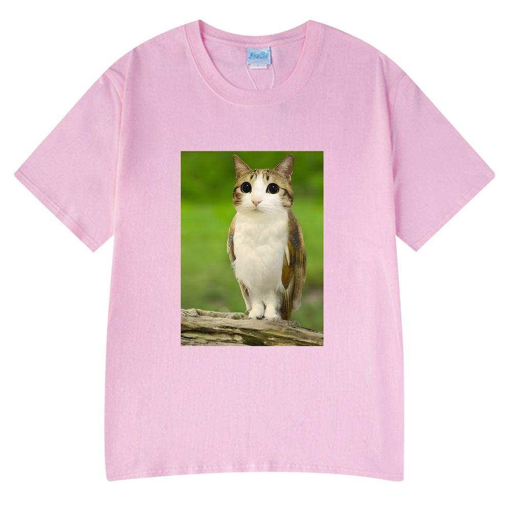Cat Owl Funny Meowl Meme Brainrot T-shirts Unisex's Women Fashion Tee Tops Harajuku Short Sleeves T-shirt Cotton Oversized T Shirts