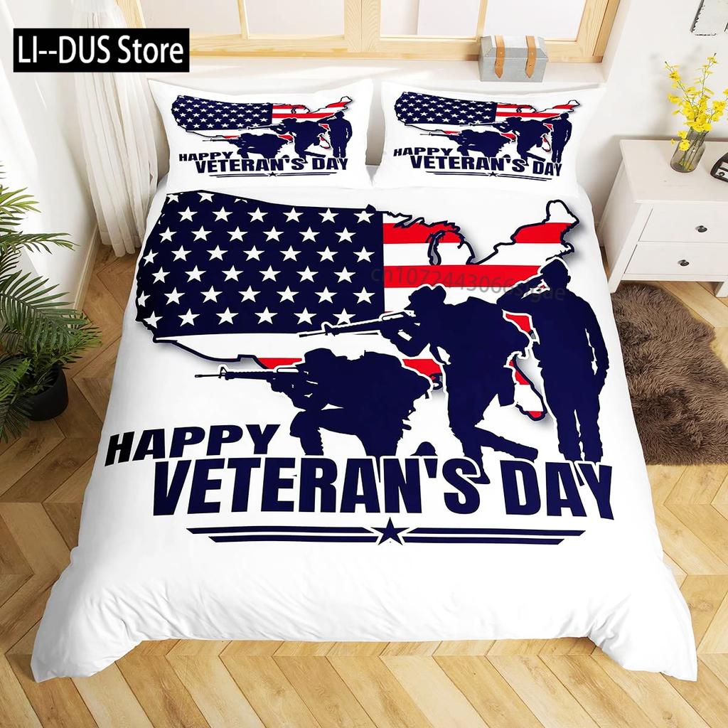 Soldier Duvet Cover Set King Size Soldier Helicopter Silhouette Bedding Set Microfiber 2/3pcs Green Black Military Quilt Cover
