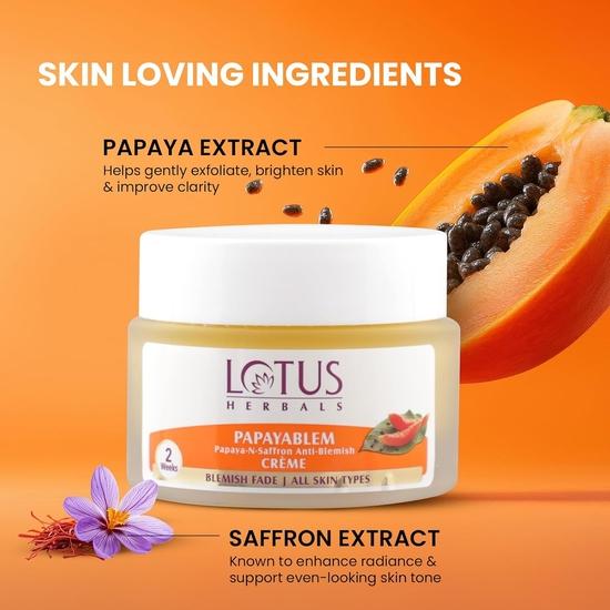 Crema Lotus Papayablem, Papaya-Zafferano Anti Macchie, 50g