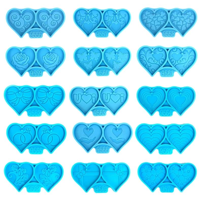 Craft Stunning Earrings Making Mold Butterfly Heart Pendant Silicone Molds Handcrafted Eardrop Moulds for DIY Lover