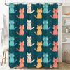 Colorful Cat Shower Curtain Modern Bathroom Decor For Kids Room Polyester Fabric Waterproof Liner With Hooks 72 X 84 Inches